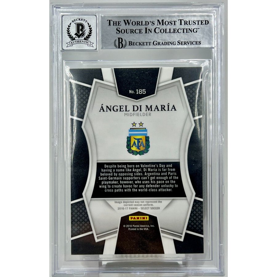 16/17 Panini Select Silver Prizms Signed Angel Di Maria #185 