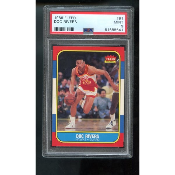 1986-87 Fleer #91 Doc Rivers ROOKIE RC PSA 9 Graded Basketball 