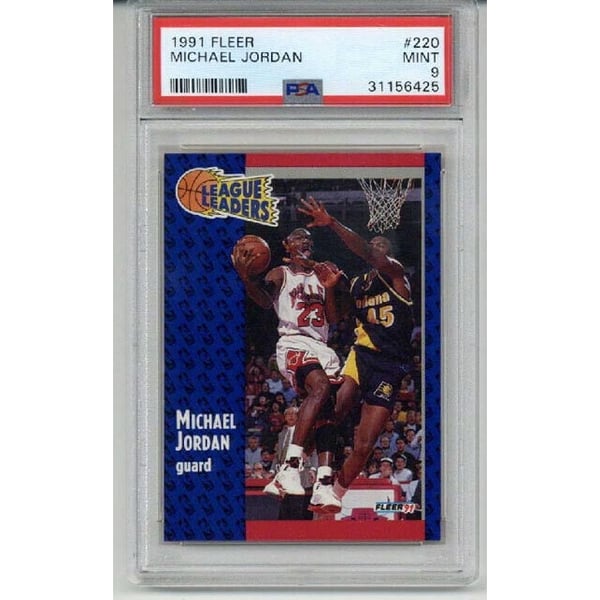 1991 Fleer #220 Michael Jordan Basketball Card Chicago Bulls Psa 9 