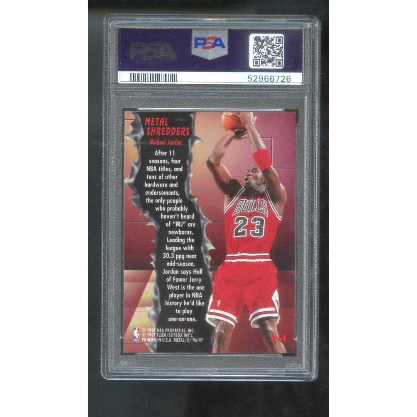 1996 Fleer Metal Michael Jordan PSA 8 NM-MT #241 | eBay