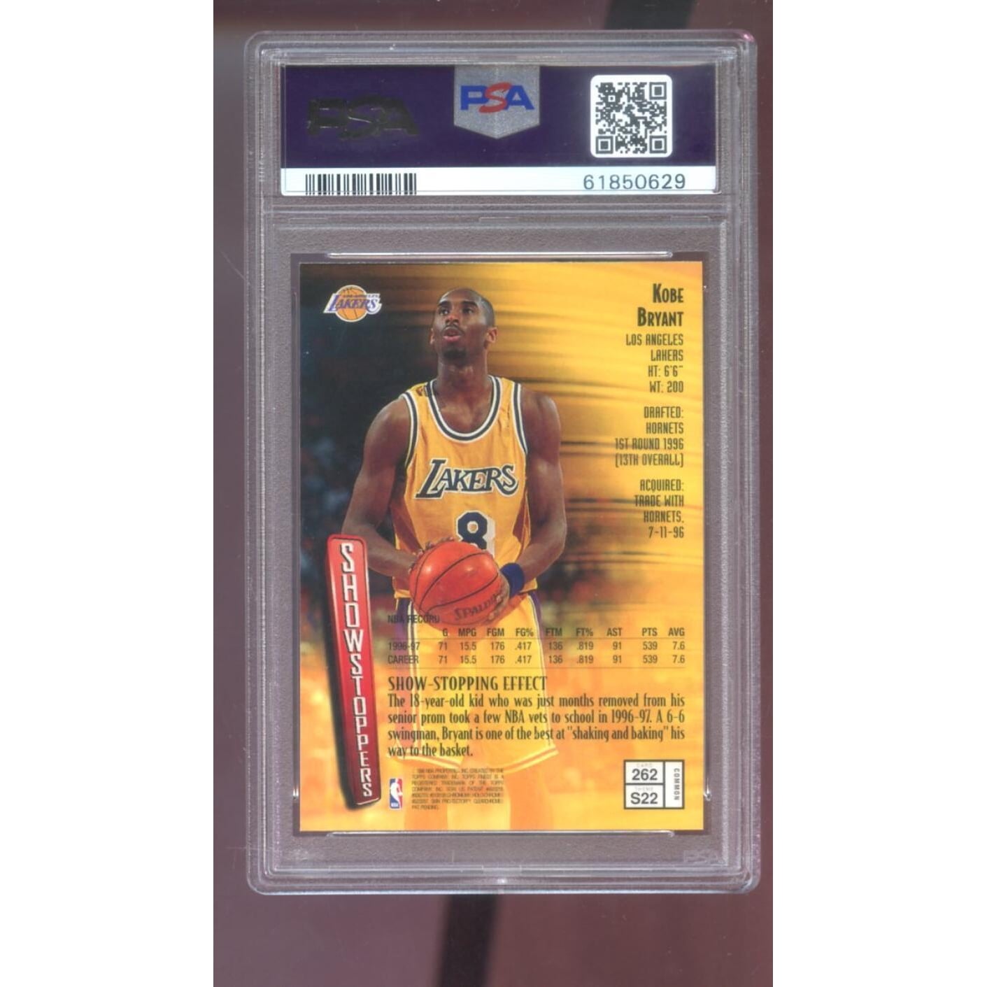 NBA KOBE BRYANT 1996-97 Topps No. 138 おとさ ROOKIE CARD 
