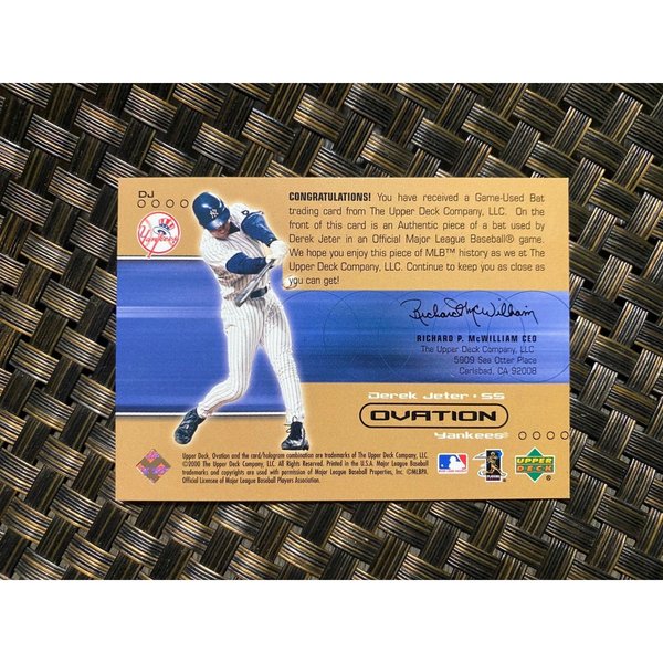 2000 Upper Deck Ovation A Piece Of History Derek Jeter Yankees Gu 