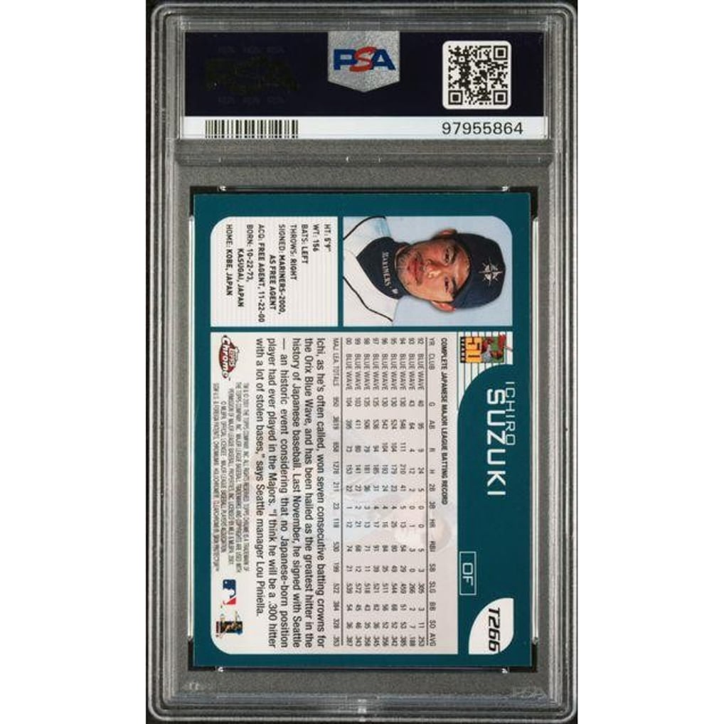 2001 Topps Chrome Traded Ichiro Suzuki Rookie #T266 PSA 9