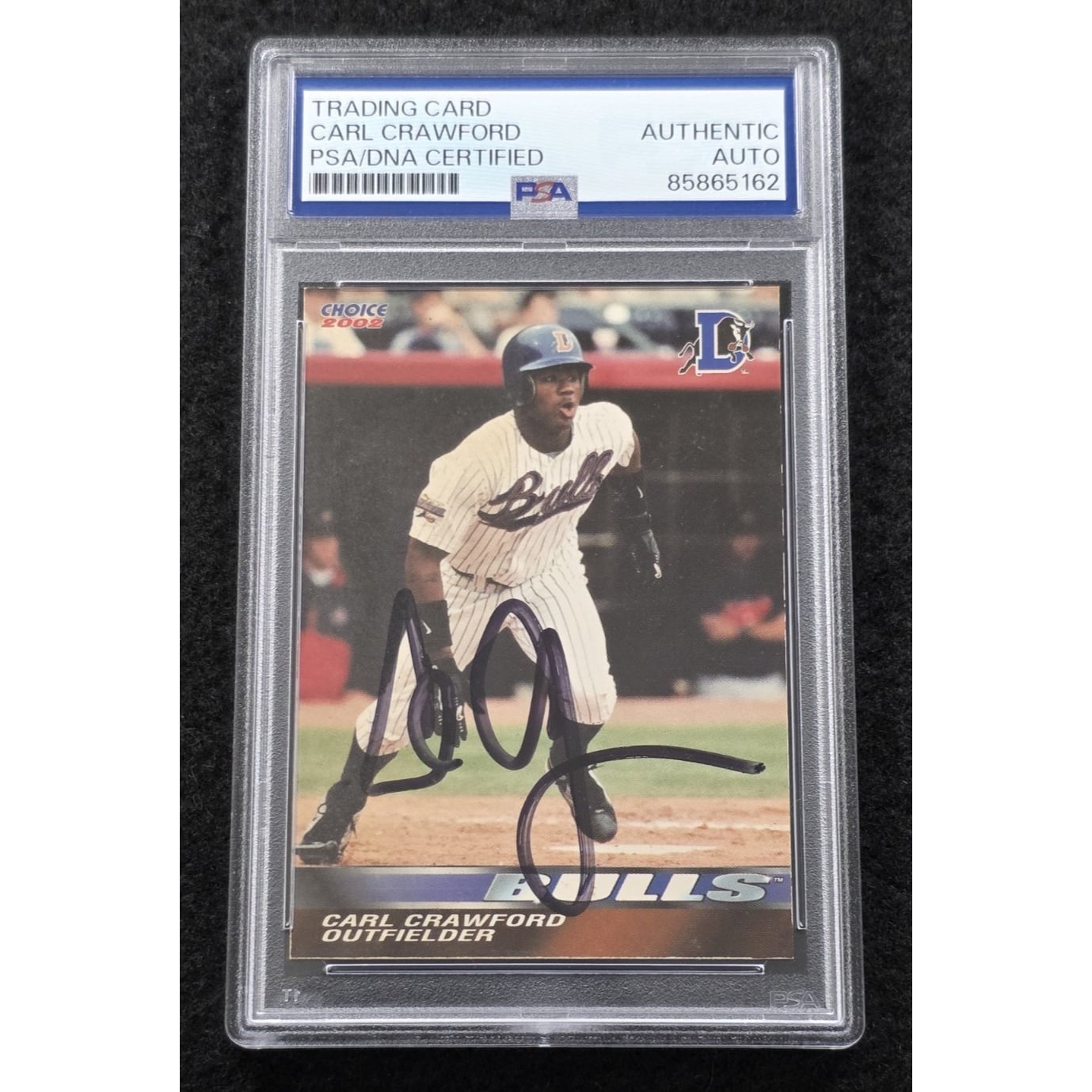 2002 CARL CRAWFORD Signed ROOKIE Baseball Card-DODGERS-RED SOX 