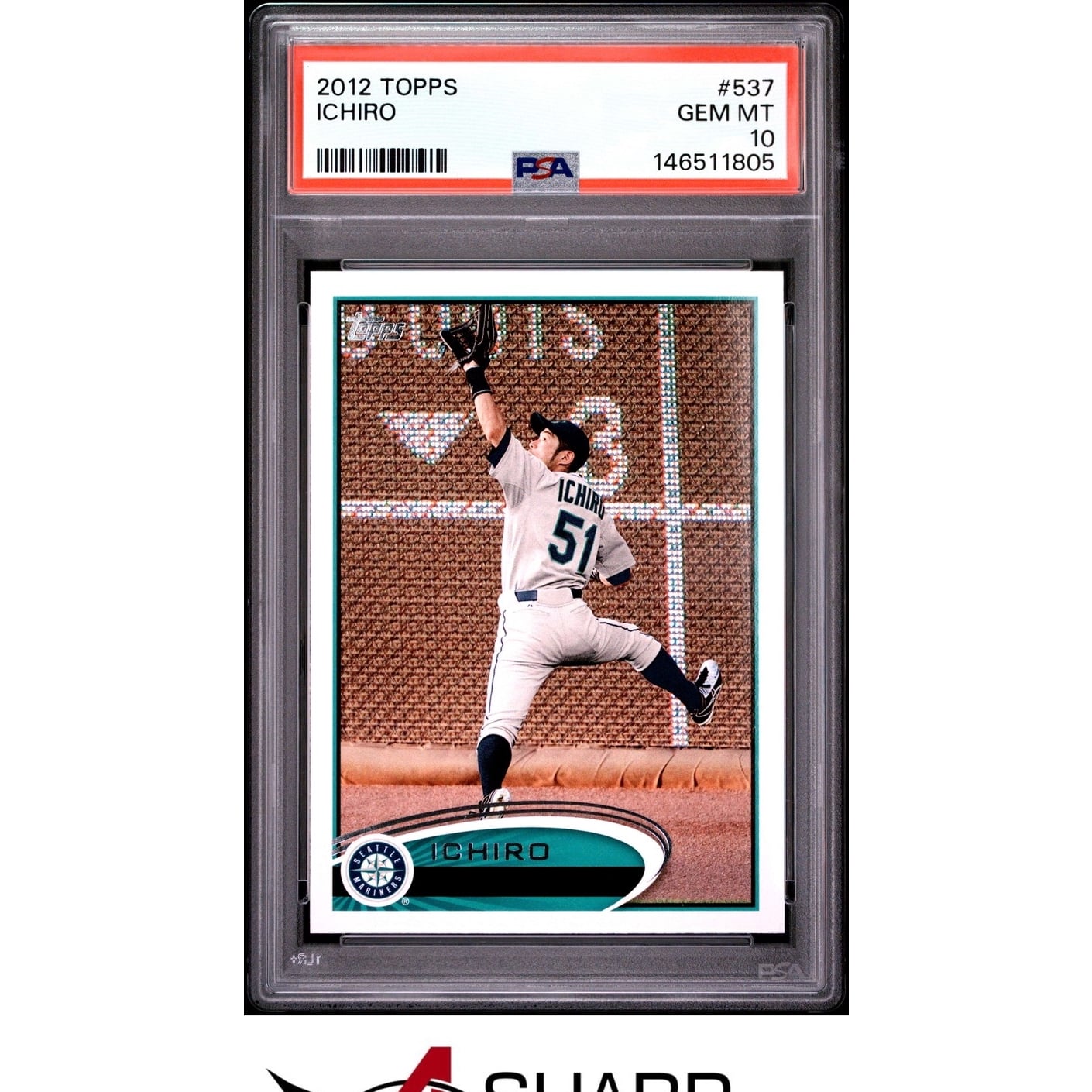 2012 Topps #537 Ichiro Suzuki Mariners Hof Catching Psa 10