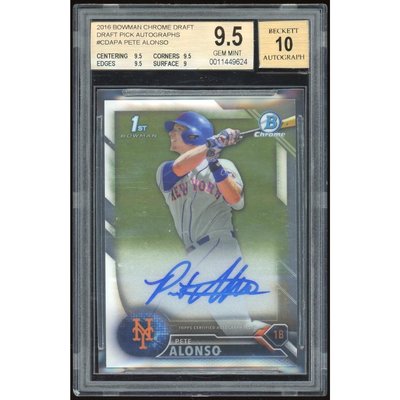 Autographed Pete Alonso MLB Trading Cards, Autographed Trading 