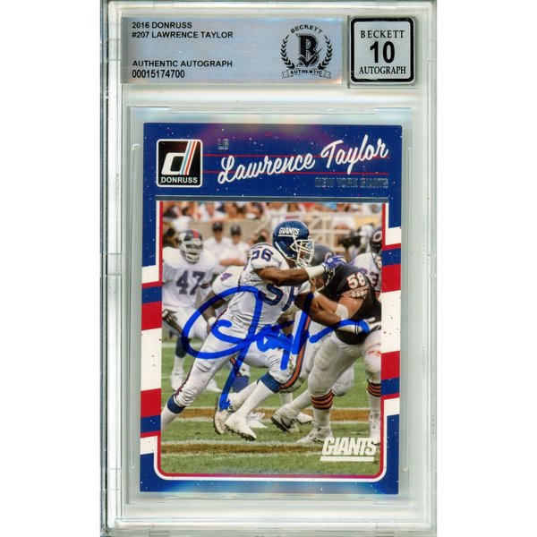 Autographed Lawrence Taylor NFL Trading Cards, Autographed Trading 