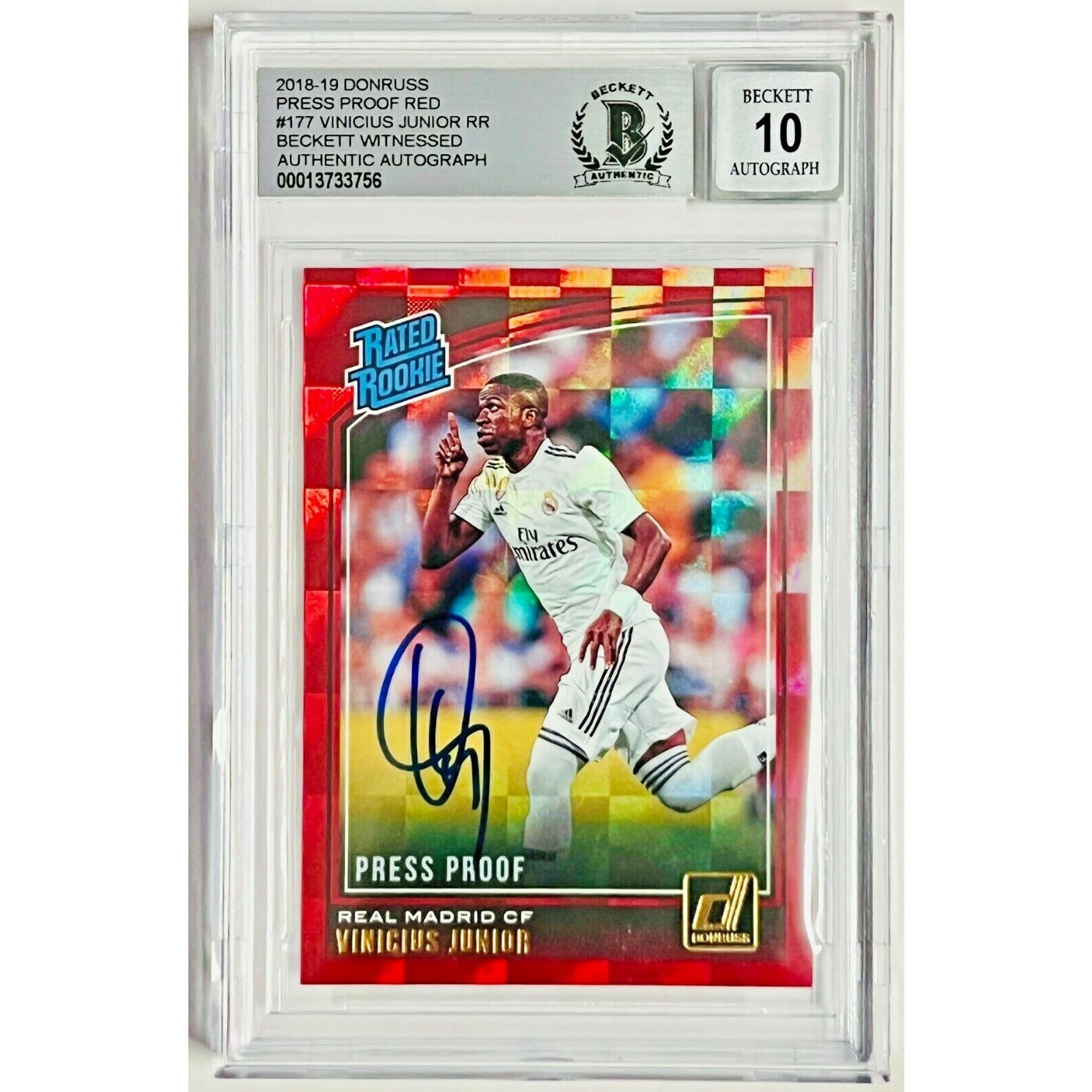 2018-19 Donruss Press Proof Red Vinicius Jr. Signed RC #177 