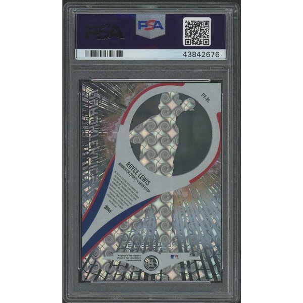2018 Bowman High Tek Royce Lewis Rookie Auto Ocean Blue #10/25 PSA 8