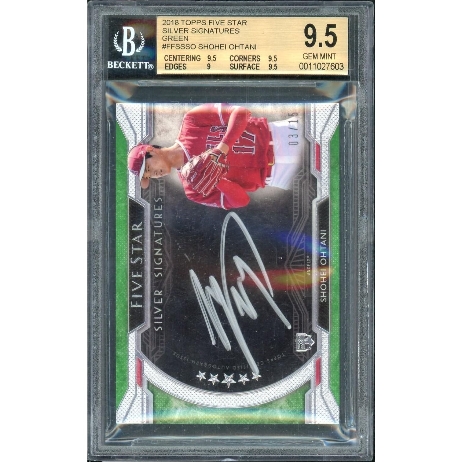 2018 Topps Five Star Shohei Ohtani Silver Signatures Rookie Auto 