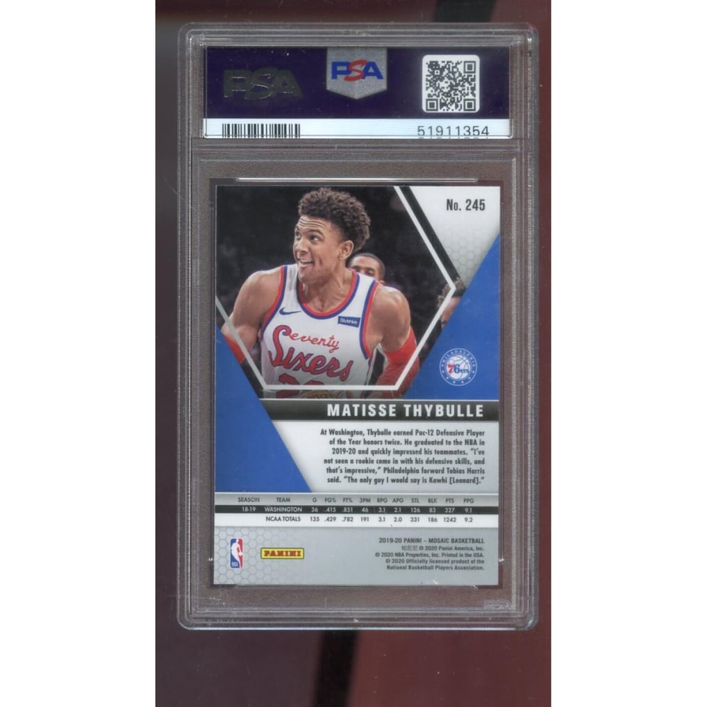 2019-00 Panini Mosaic #245 Matisse Thybulle ROOKIE RC PSA 9 Graded 