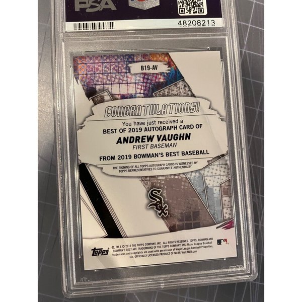 2019 BOWMAN CHROME DRAFT AUTO WHITE SOX ANDREW VAUGHN CDA   Av Autograph