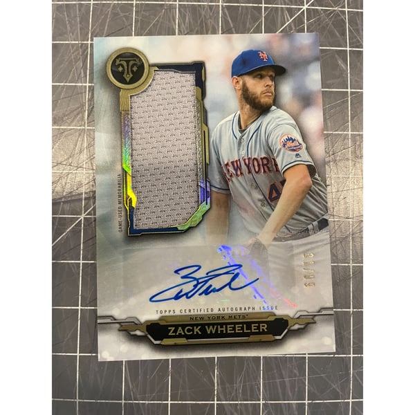 2019 Topps Triple Threads Zack Wheeler New York Mets Auto Patch 31/99