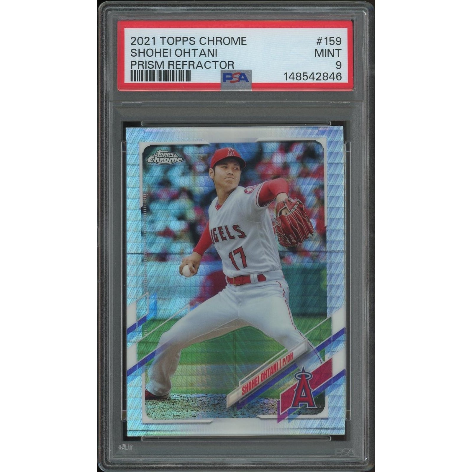 2021 Topps Chrome Baseball #159 Shohei Ohtani Prism Refractor PSA 