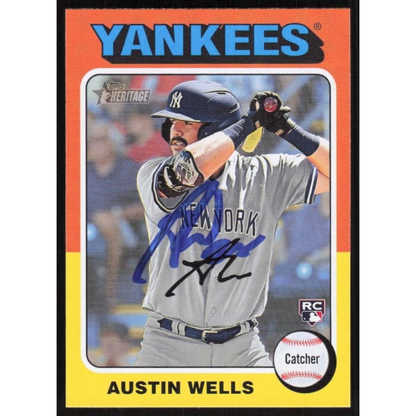 Autographed Austin Wells MLB Trading Cards, Autographed Trading 