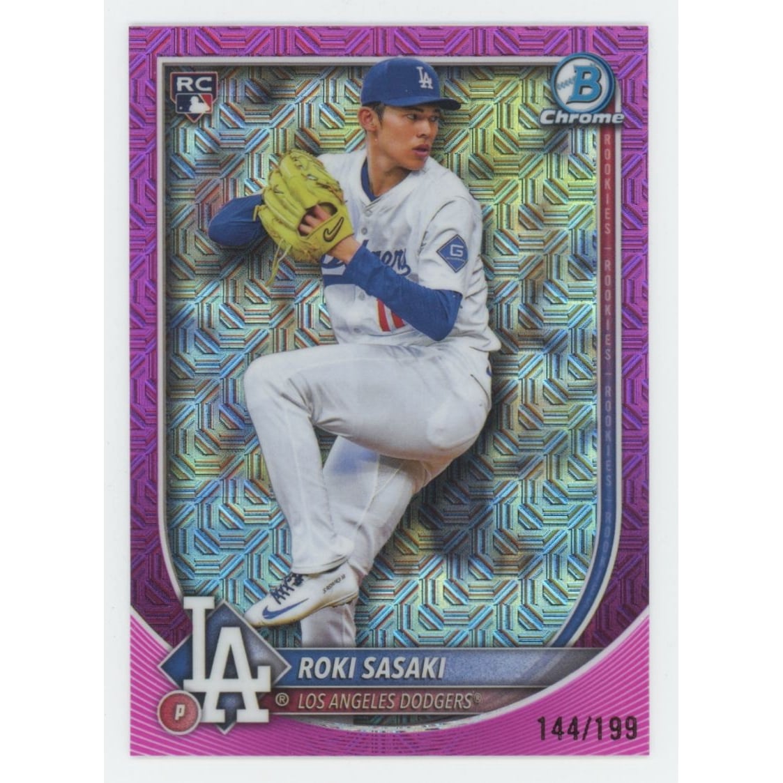 2025 Bowman Chrome Pink Mojo Roki Sasaki Rookie 144/199 Dodgers 