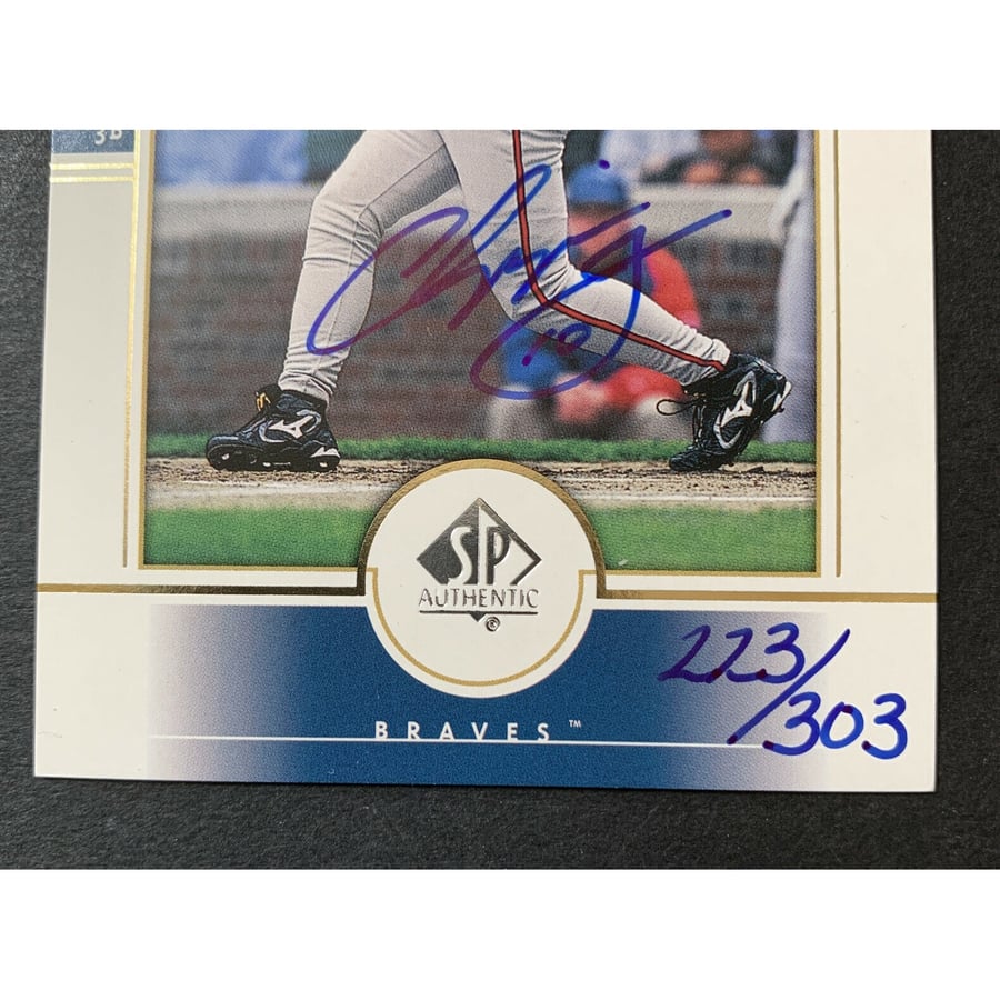 2000 UPPER DECK SP AUTHENTIC BUY BACK 2001 CHIPPER JONES ON CARD 