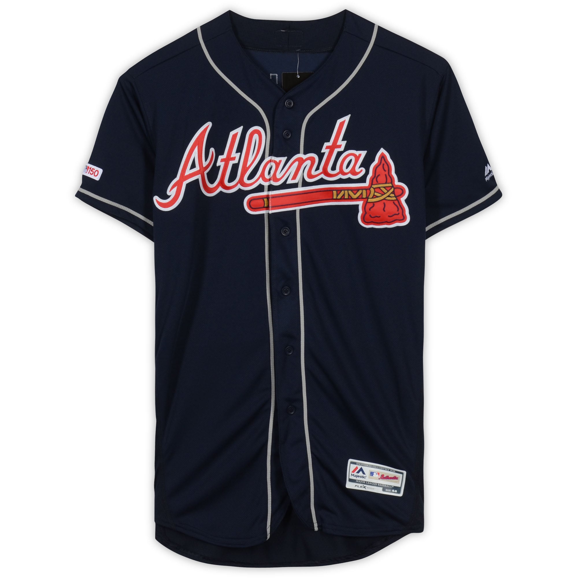 Dansby Swanson Atlanta Braves Autographed Navy Majestic Authentic