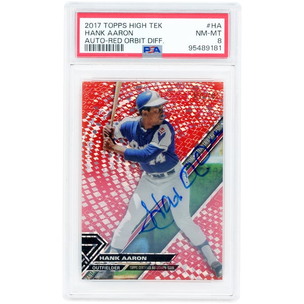 Autographed Hank Aaron MLB Trading Cards, Autographed Trading 