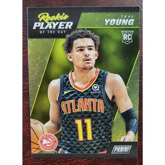 2018-19 Player Of The Day Trae Young Hawks Rookie Rc Card #r5