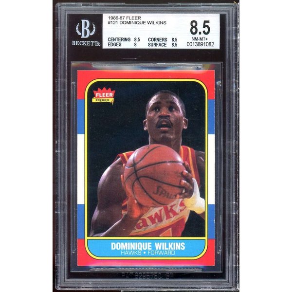 Dominique Wilkins Rookie Card 1986-87 Fleer #121 BGS 8.5 (8.5 8.5 