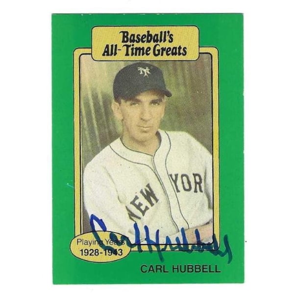 MLB Carl Hubbell Signed Trading Cards, Collectible Carl Hubbell 