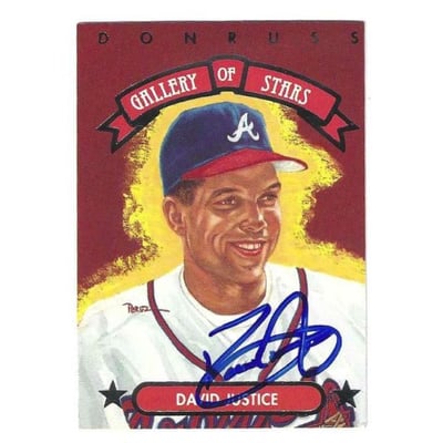 MLB David Justice Signed Trading Cards, Collectible David Justice 