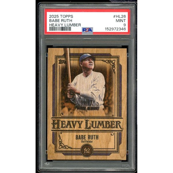 Babe Ruth Card 2025 Topps Heavy Lumber #HL26 PSA 9