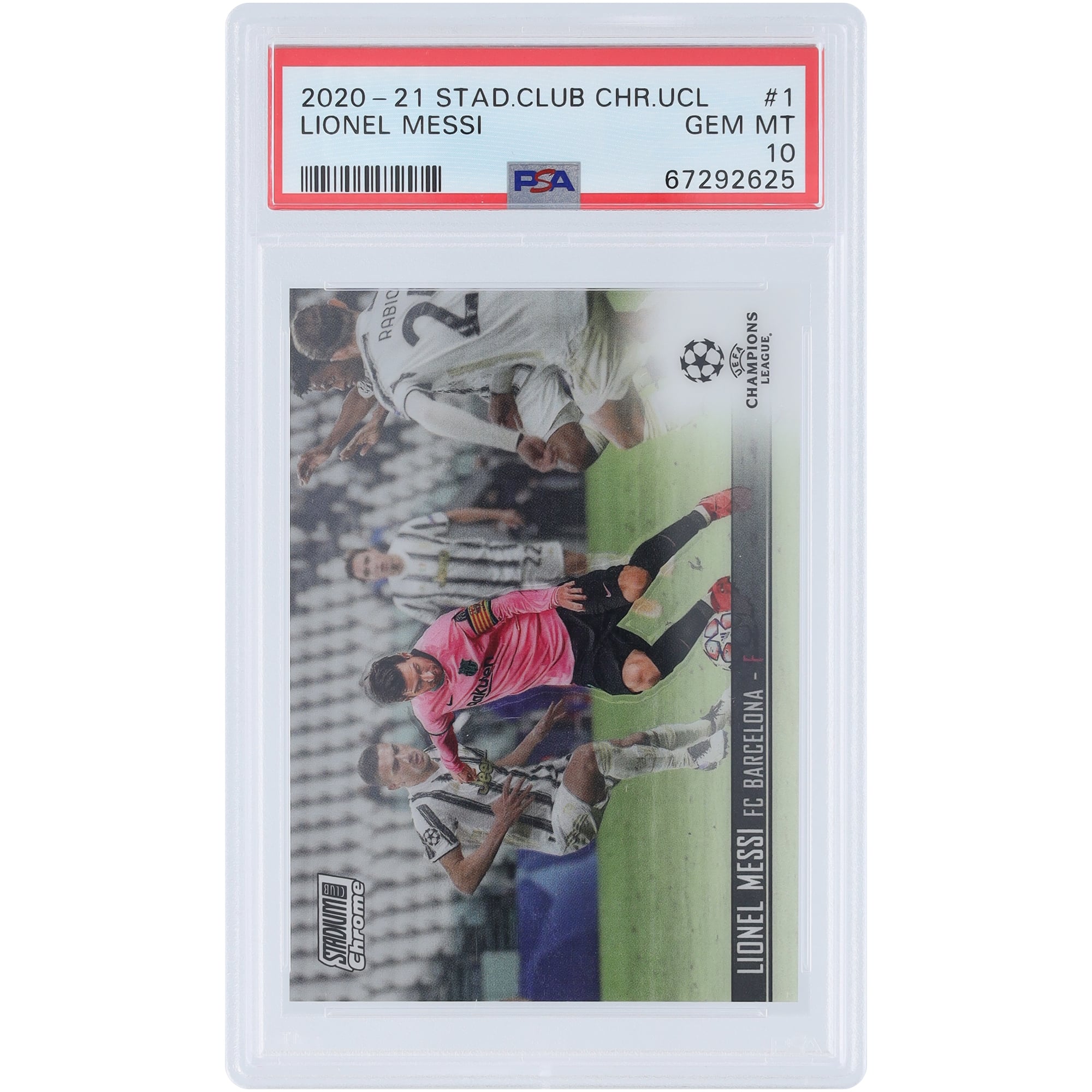 Lionel Messi Barcelona 2020-21 Topps Stadium Club Chrome #1 PSA 