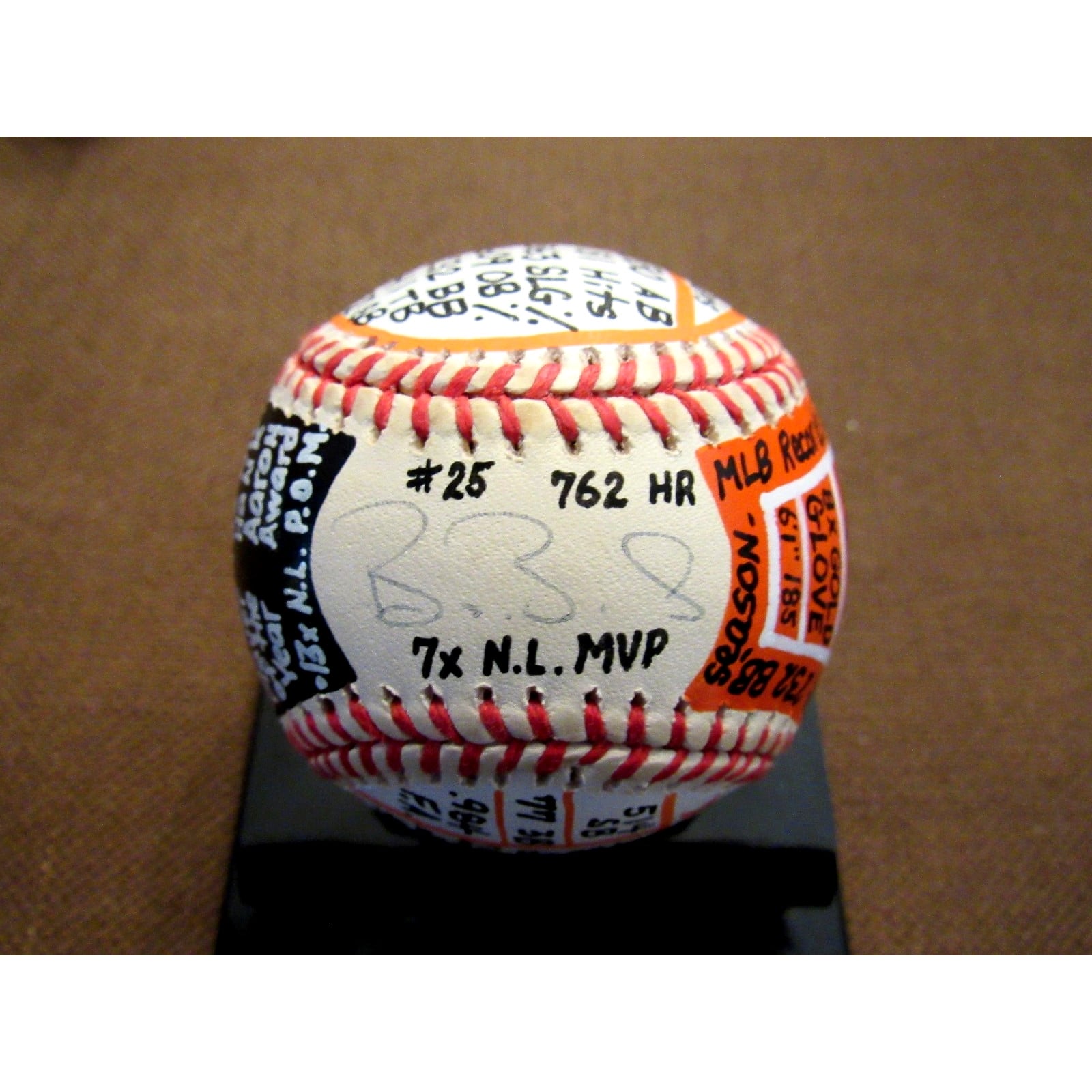 Barry Bonds Mvp Vcbc Superstat Hand Painted Signed Auto Onl Baseball ...