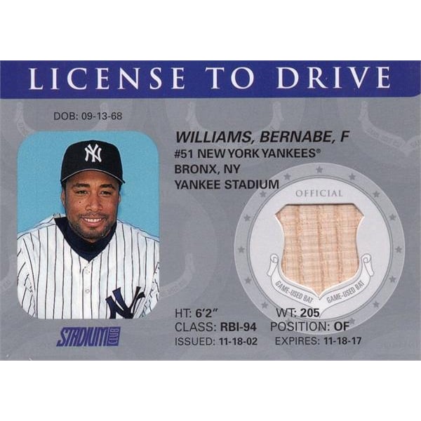 MLB Bernie Williams Signed Trading Cards, Collectible Bernie 