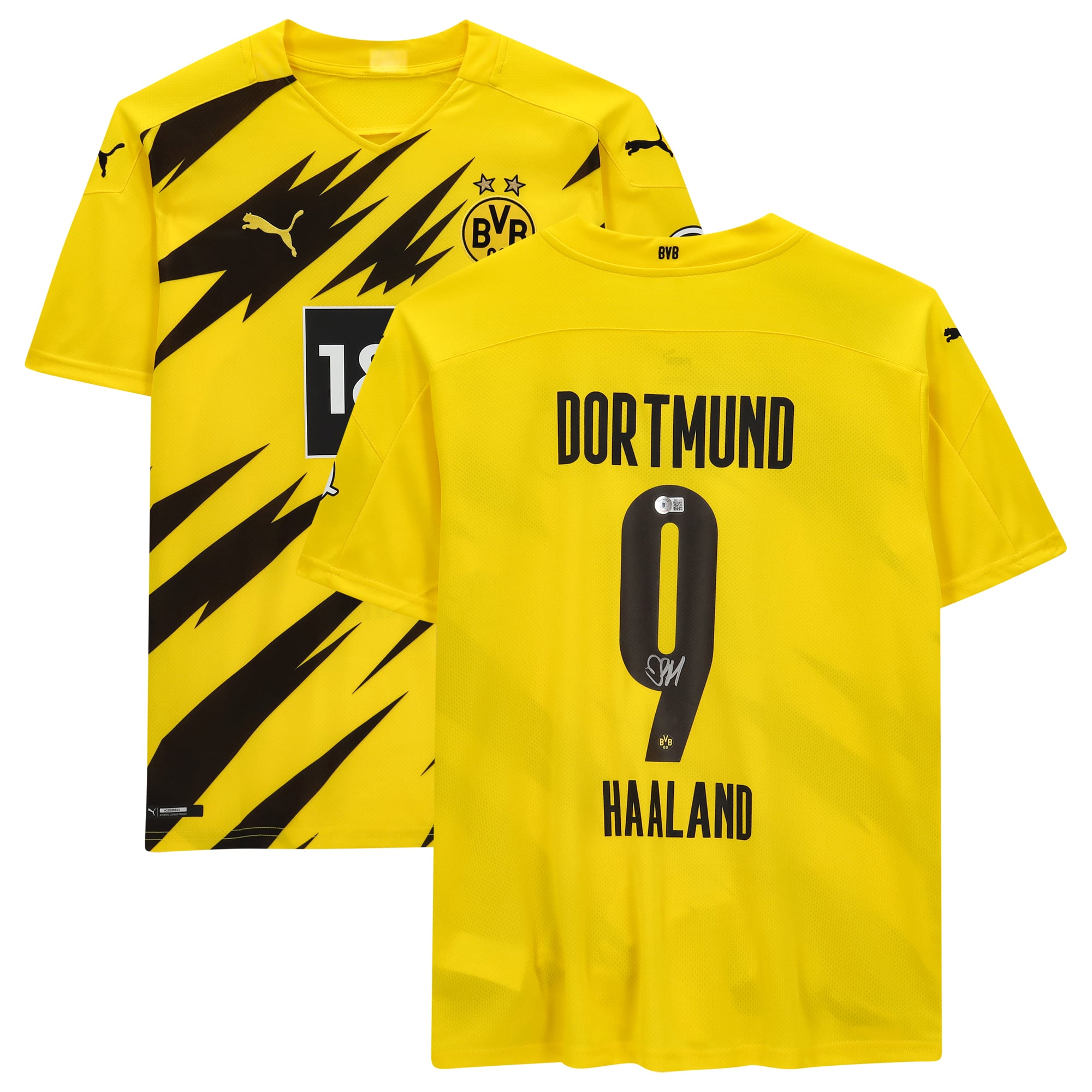Erling Haaland Yellow Borussia Dortmund Autographed Puma Jersey
