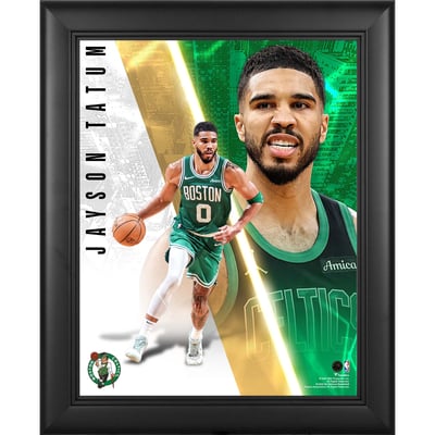 Tableau Encadré Jayson Tatum - Boston Celtics - Collage De Match - Édition Limitée 1/50 - Occasion