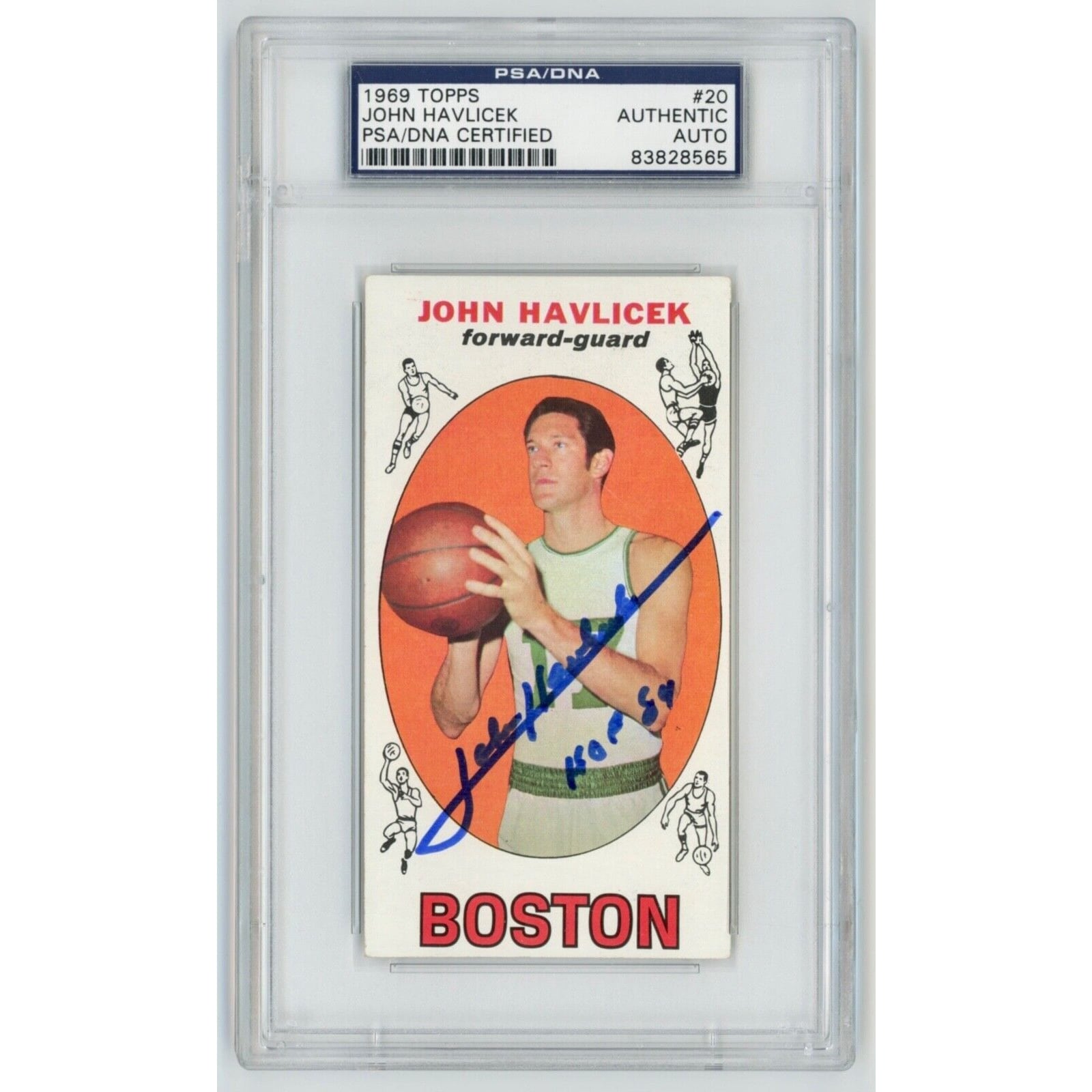 John Havlicek Autograph hall of fame card