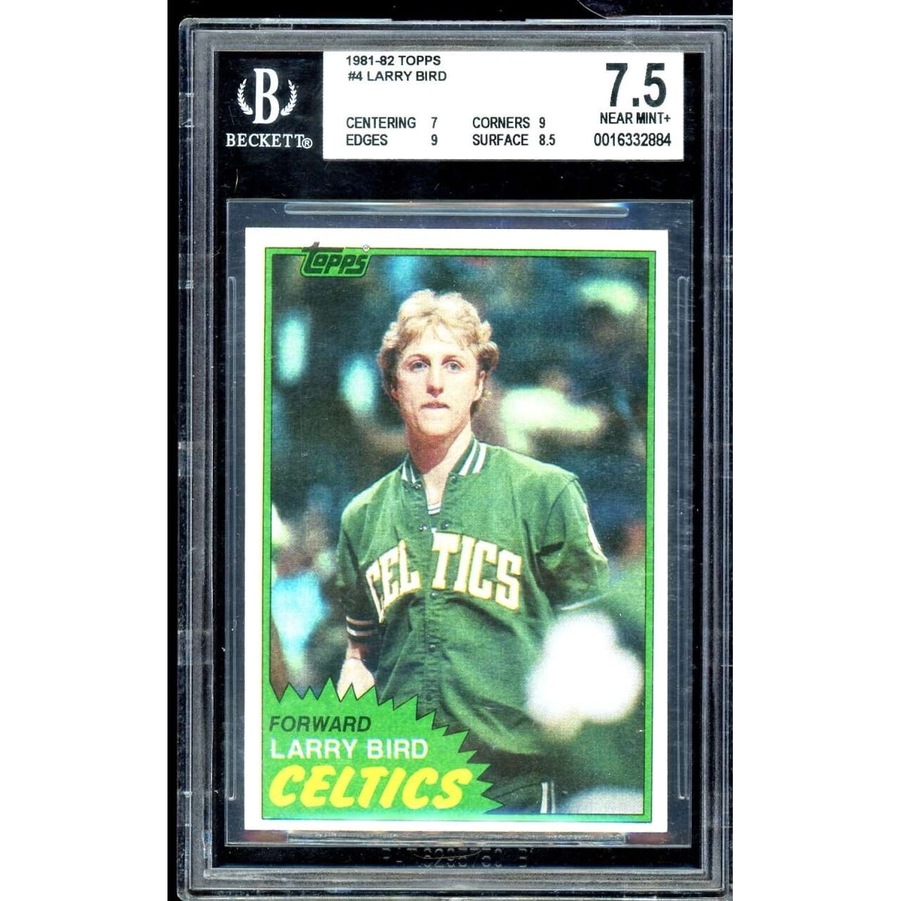 Larry Bird Card 1981-82 Topps #4 BGS 7.5