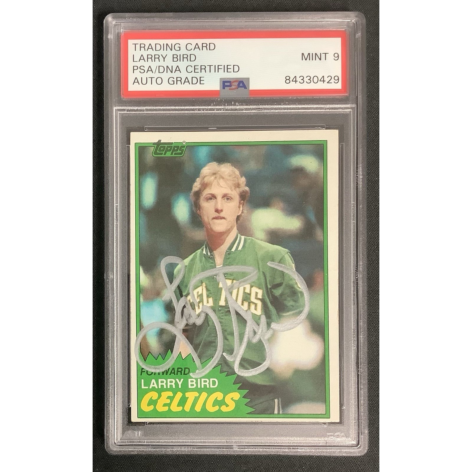 Larry Bird Signed 1981 Topps #4 Basketball Card Celtics HOF PSA 