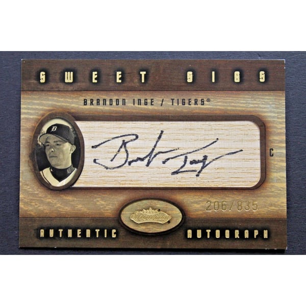 Autographed Brandon Inge MLB Trading Cards, Autographed Trading 