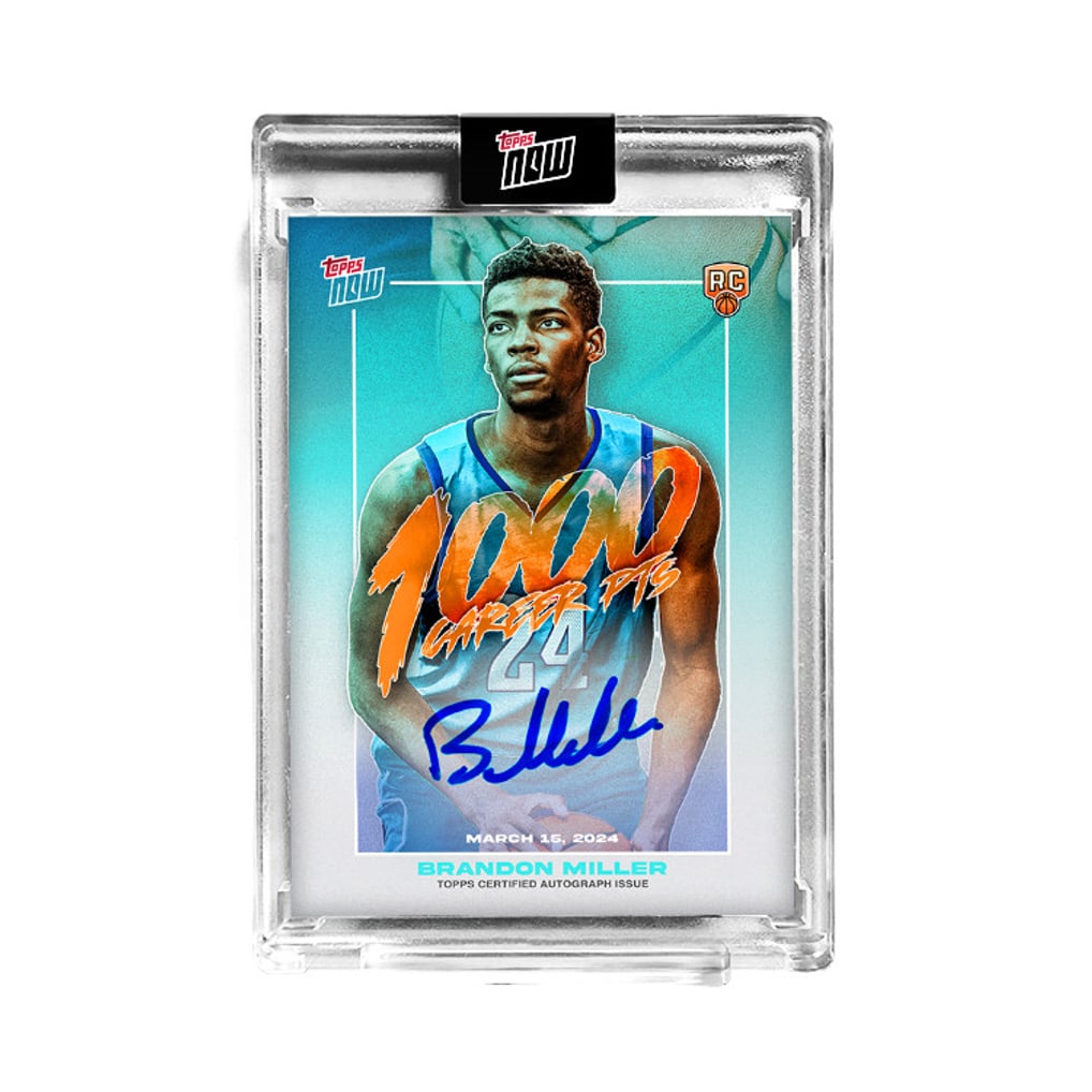 Brandon Miller Signed Topps Now #bm1 Sealed Basketball On-card 