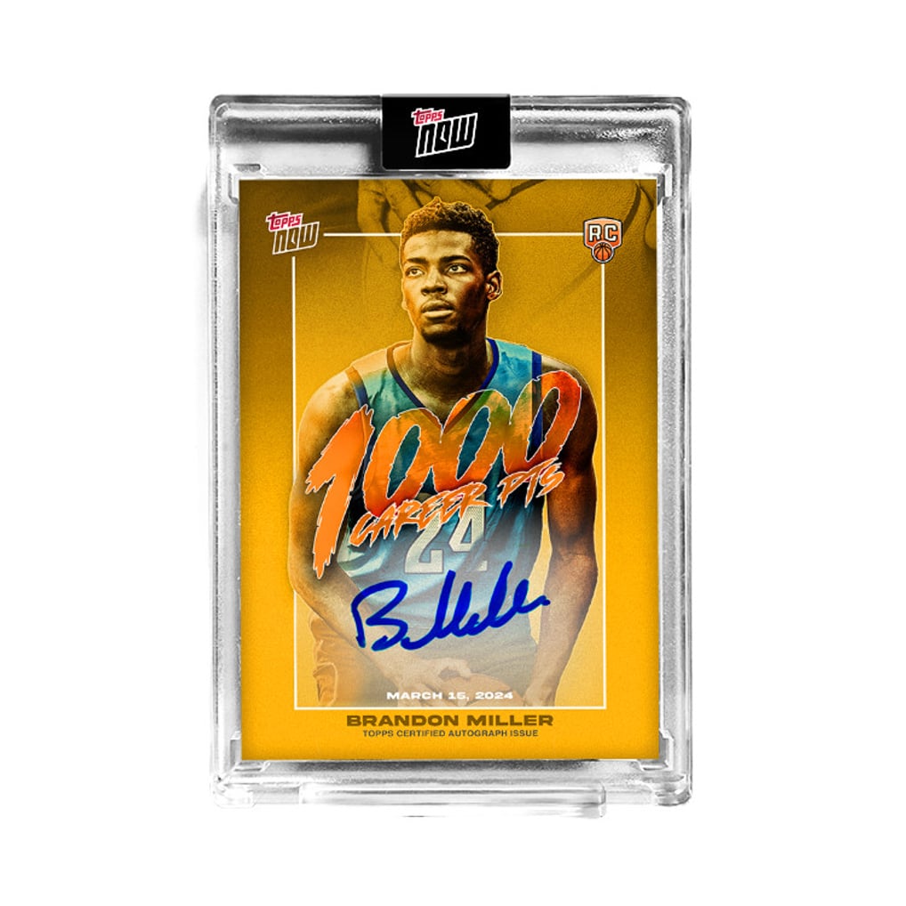 Brandon Miller Signed Topps Now #bm1 Sealed Basketball On-card 
