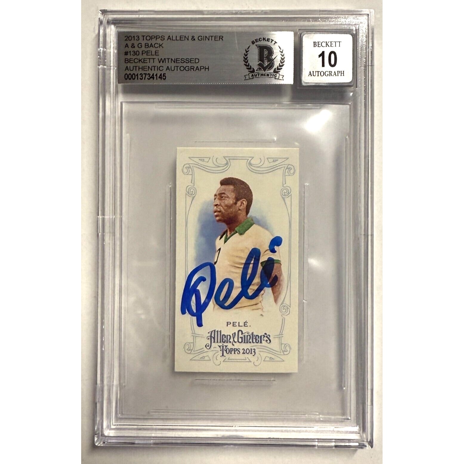 2013 Topps Allen & Ginter Pele Signed Card #130 BAS Beckett 