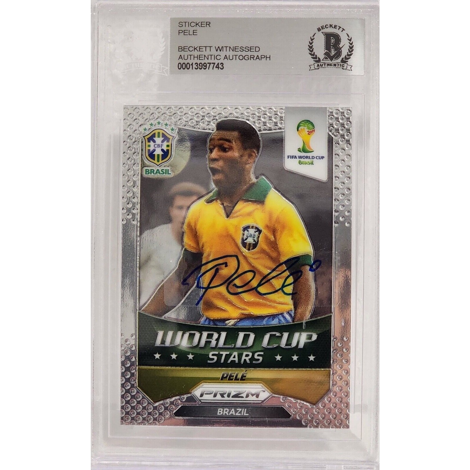 2014 Panini Prizm Pele Signed Card Sticker Brazil World Cup #41 