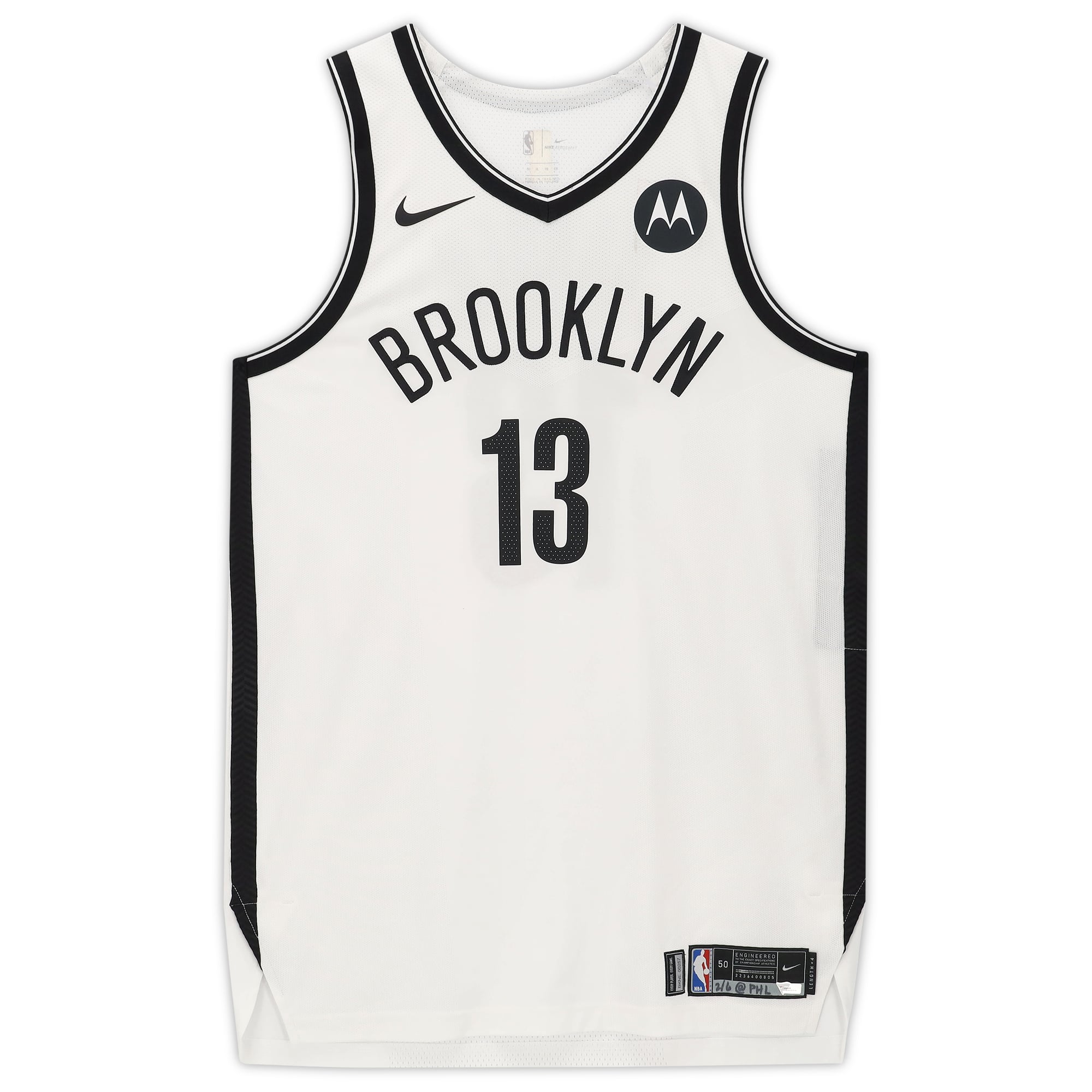 James Harden Brooklyn Nets Game-Used #13 White Jersey vs
