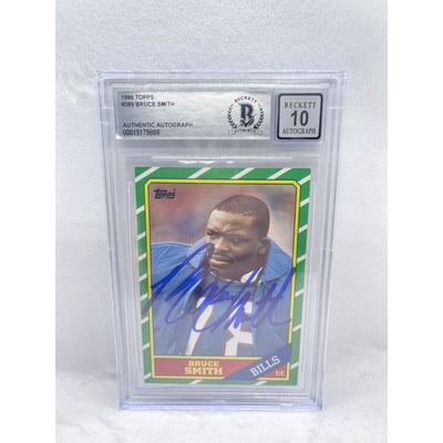 NFL Bruce Smith Signed Trading Cards, Collectible Bruce Smith 