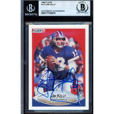 Autographed Jim Kelly NFL Trading Cards, Autographed Trading Cards 