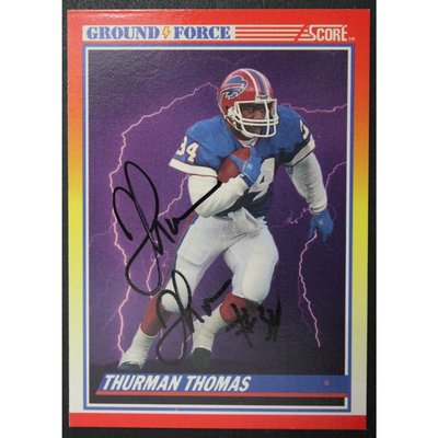 Autographed Thurman Thomas NFL Trading Cards, Autographed Trading 