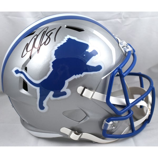 Amon-Ra St. Brown Signed Detroit Lions Full Size Speed Helmet – 2024 Blue, Beckett Certified