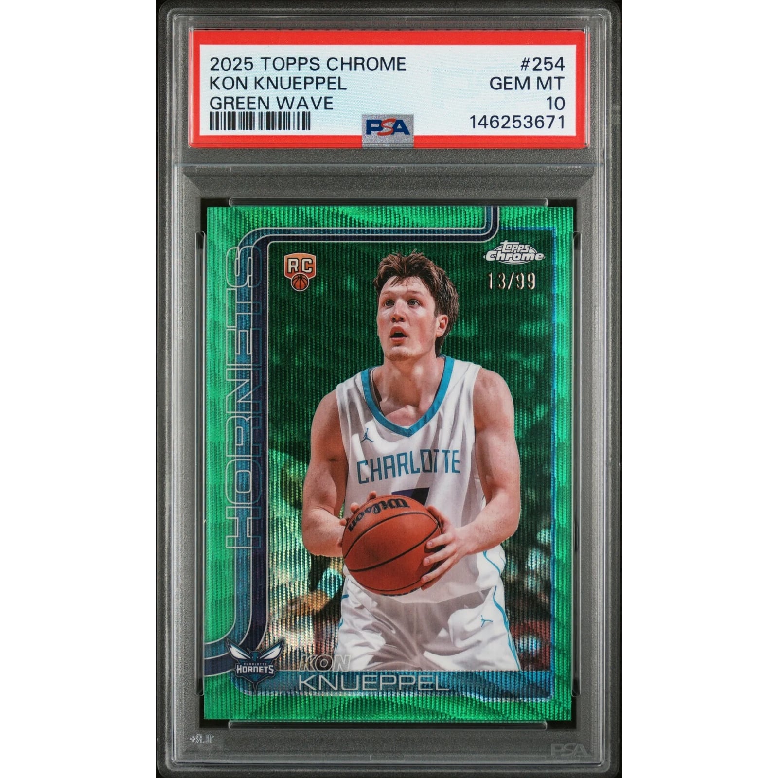 2025 Topps Chrome Kon Knueppel #254 Green Wave Refractor Rookie 