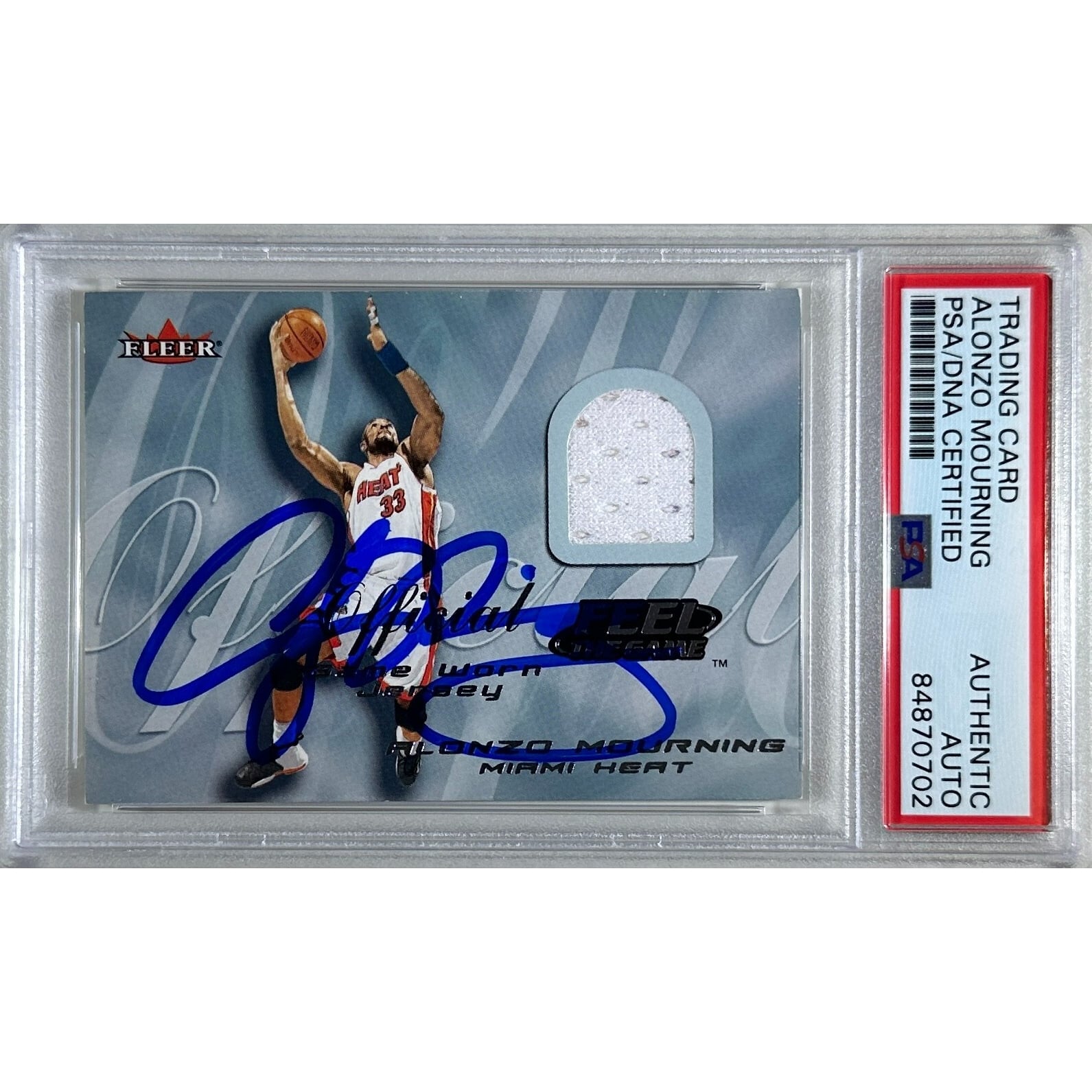 Alonzo Mourning auto signed 2000 Fleer Card GU Charlotte 00-01 