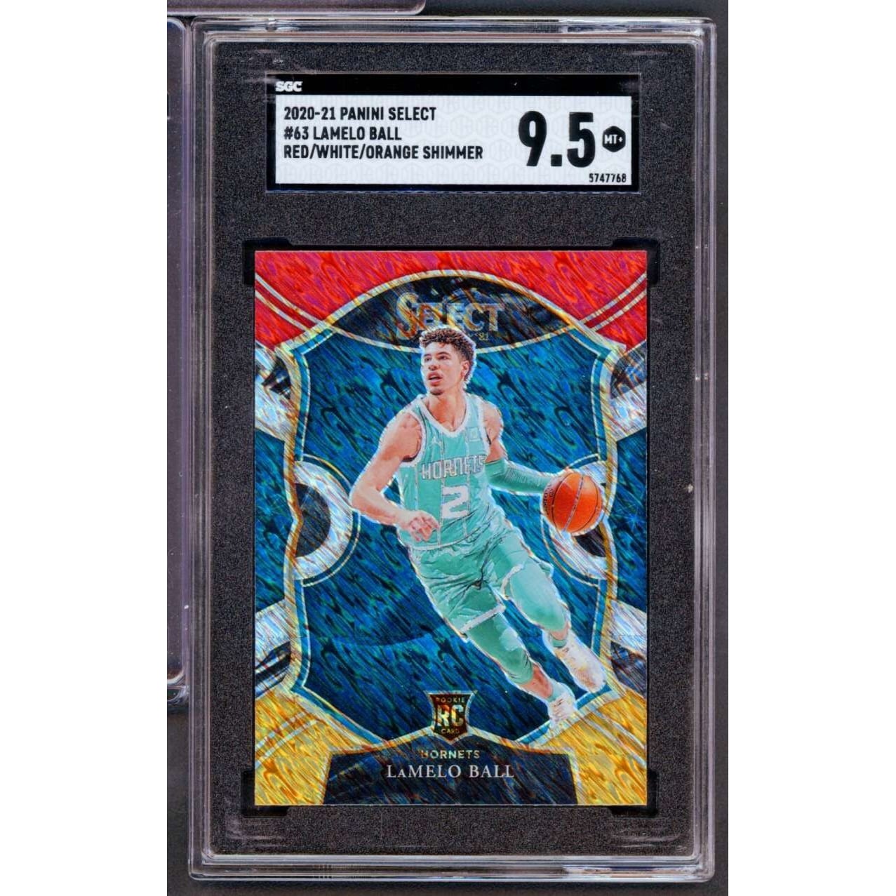 Select Ball #63 2020-21 White Orange LaMelo Shimmer Panini BALL 