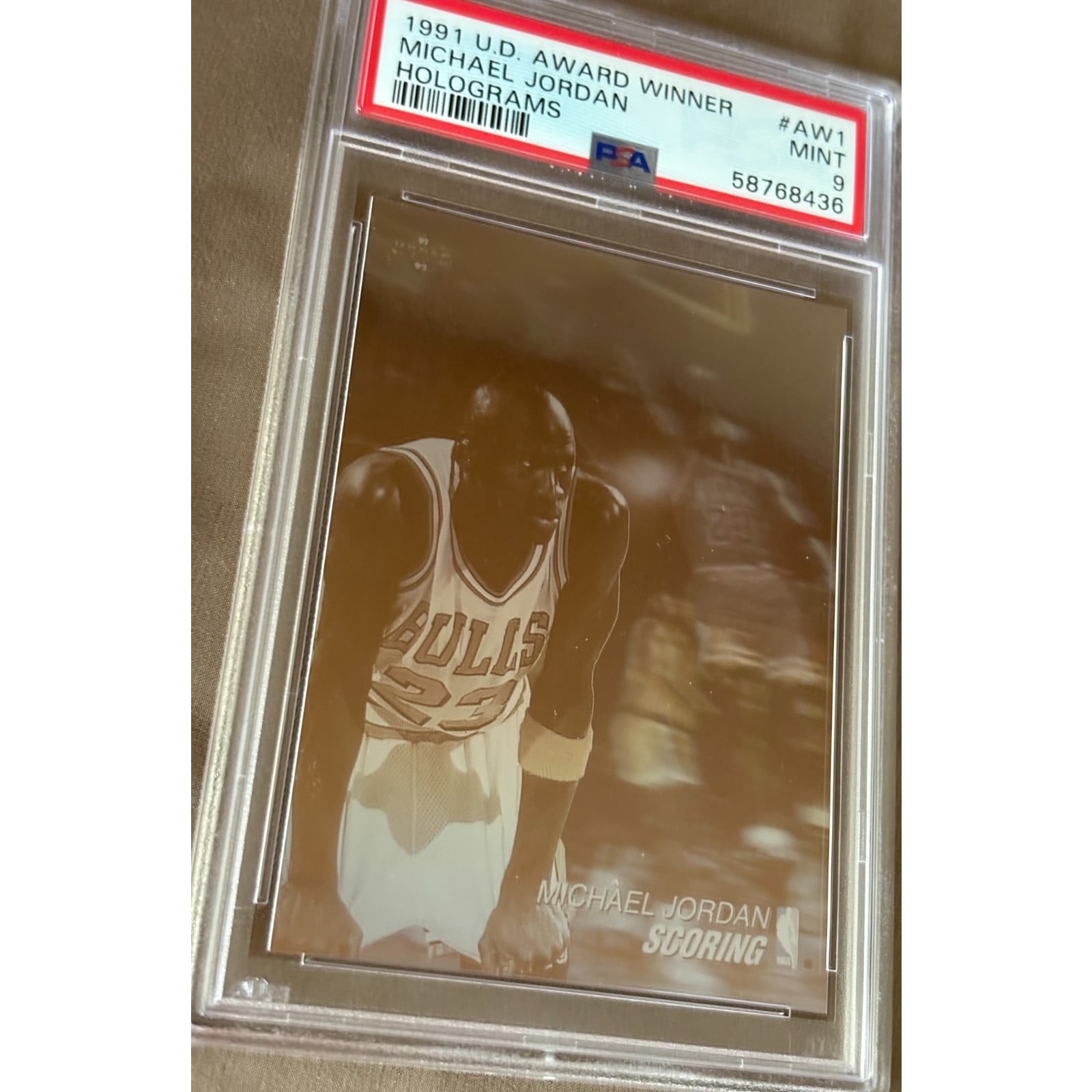 1991 Upper Deck Award Winner Michael Jordan Holograms #AW1 PSA 9